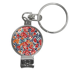 Colorfuleclecticfloralpattern Nail Clippers Key Chain
