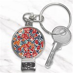 Colorfuleclecticfloralpattern Nail Clippers Key Chain Front