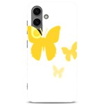 Yellow Butterfly Animals Fly Samsung Galaxy S24 6.2 Inch Black TPU UV Case Front