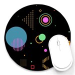 Colartive, Aesthetic, Amoled, Black, Colorful, Desenho Round Mousepad Front