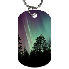 Silhouette Of Aurora Borealis Dog Tag (two Sides)