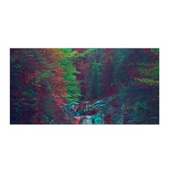 Foroest Nature Trippy Satin Wrap 35  X 70 