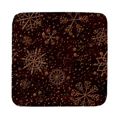 Gold Teal Snowflakes Gold Abstract Christmas Square Wood Guitar Pick Holder Case And Picks Set