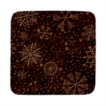 Gold Teal Snowflakes Gold Abstract Christmas Square Wood Guitar Pick Holder Case And Picks Set Front