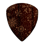 Gold Teal Snowflakes Gold Abstract Christmas Square Wood Guitar Pick Holder Case And Picks Set Pick