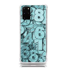Blue Digits Background, Artwork, Numbers Samsung Galaxy S20 Plus 6 7 Inch Tpu Uv Case