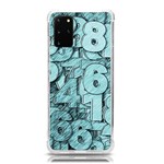 Blue Digits Background, Artwork, Numbers Samsung Galaxy S20 Plus 6.7 Inch TPU UV Case Front