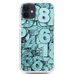 Blue Digits Background, Artwork, Numbers iPhone 12/12 Pro TPU UV Print Case Front