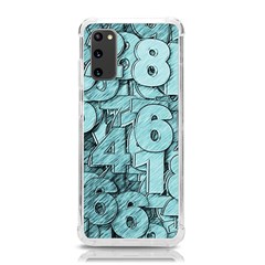 Blue Digits Background, Artwork, Numbers Samsung Galaxy S20 6 2 Inch Tpu Uv Case