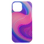 Swirl Twirl Design Pattern Purple iPhone 15 Plus Black UV Print PC Hardshell Case Front