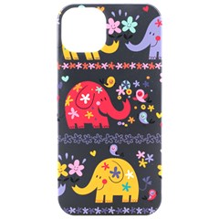 African Elephant Cute Cartoon Seamless Shading Cartoon Character Iphone 15 Pro Black Uv Print Pc Hardshell Case
