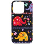 African Elephant Cute Cartoon Seamless Shading Cartoon Character iPhone 15 Pro Black UV Print PC Hardshell Case Front