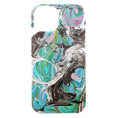 Marbling Mono Blend  Iphone 15 Black Uv Print Pc Hardshell Case
