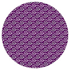 Violet White Pattern Round Trivet