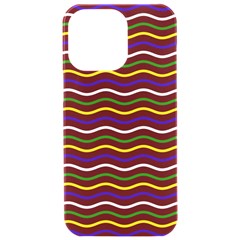 Multicolor Wave Pattern Iphone 15 Pro Max Black Uv Print Pc Hardshell Case