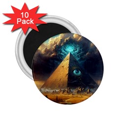 Mystic Blue Pyramid Art 2 25  Magnets (10 Pack) 