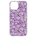 Funny Bacterias Drawing Motif Random Pattern iPhone 14 Black UV Print Case Front
