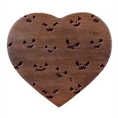 Orange Carved Pumpkins, Adoxali, Halloween Heart Wood Jewelry Box
