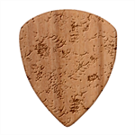 Pink On Blue Leaves Wood Guitar Pick (Set of 10) Front