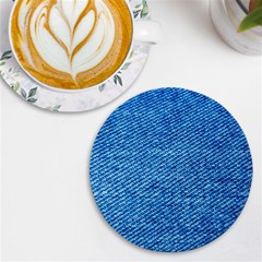 Blue Denim Jeans Like Uv Print Round Tile Coaster