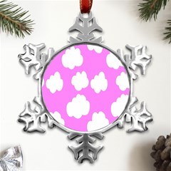 Purple Clouds Metal Small Snowflake Ornament