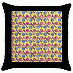 Colorful Bitcoin Pattern Throw Pillow Case (black)