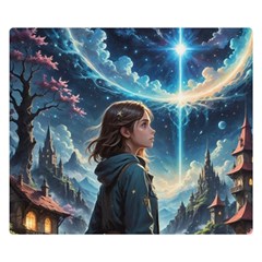Enchanting Fantasy Night Sky Scene Premium Plush Fleece Blanket (small)