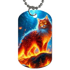 Enchanted Fire Feline Dog Tag (one Side)