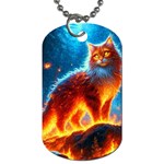 Enchanted Fire Feline Dog Tag (One Side) Front