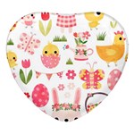 Cute Easter Bunny, Koteto, Animal, Baby Heart Glass Fridge Magnet (4 pack) Front