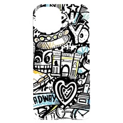 New York City Nyc Broadway Doodle Art Iphone 15 Plus Black Uv Print Pc Hardshell Case