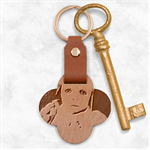 Amber Engraved Wood Key Chain Front