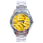 Bananas, Macro, Fruits, Ripe Bananas Stainless Steel Analogue Watch Front