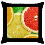 Fruit, Lemon Throw Pillow Case (Black) Front