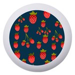 Strawberry Texture, Blue Background With Strawberries Dento Box with Mirror Front