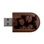 Strawberry, Berries, Fresh, Red Wood Oval USB Flash Drive USB