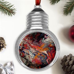 Abstract Flames Metal Light Bulb Shape Ornament