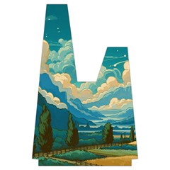 Mountains Rural Countryside Sky Japanese Wrist Knot Bag