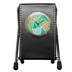 Geometric Colors  Pool Pen Holder Desk Clock