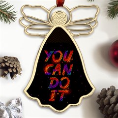 You Can Do It - Orange Metal Loving Angel Gold 
