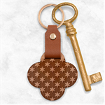 Illustrations Red Abstract Pattern Seamless Texture Engraved Wood Key Chain Front