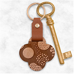 Geometric Design 09 Engraved Wood Key Chain
