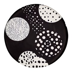 Geometric Design 09 Round Glass Fridge Magnet (4 Pack)
