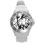 Inksplats Round Plastic Sport Watch (L) Front