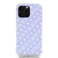 Light Purple And White Floral Pattern Iphone 16 Pro Max Tpu Uv Print Case