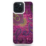 Abstract Purple Pattern iPhone 15 Plus TPU UV Print Case Front