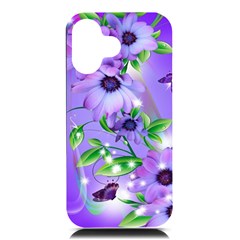 Purple Flower Nature Iphone 16 Black Uv Print Pc Hardshell Case