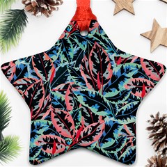 Leaves Pattern Patterns Colorful Star Ornament (two Sides)