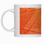 Abstract Texture Of Colorful Bright Pattern Of Transparent Leaves Of Orange And Yellow Color White Mug Left