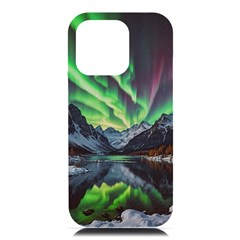Lake Mountains Aorora Northern Lights Snow Iphone 16 Pro Max Black Uv Print Pc Hardshell Case
